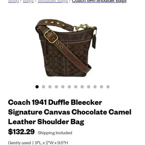 EUC 1941 COACH CHOCOLATE BLEECKER DUFFEL BAG